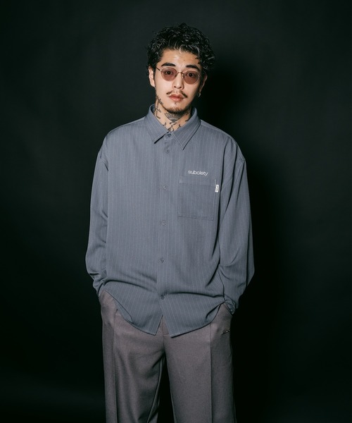 Subciety（サブサエティ） シャツ Stripe shirt メンズ レディース