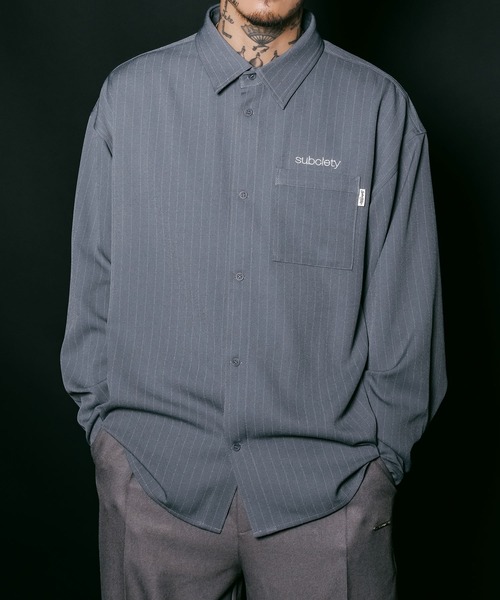 Subciety(サブサエティ) シャツ Stripe shirt メンズ レディース Subciety(サブサエティ) シャツ Stripe shirt メンズ レディース