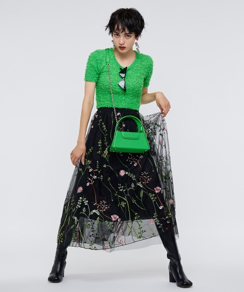 「Narcissus」 半袖ニット FREE グリーン レディース_画像4