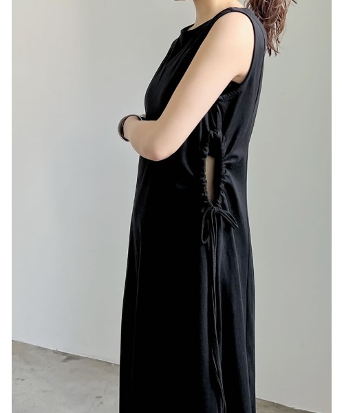 「Re:EDIT」 ノースリーブワンピース MEDIUM ブラック レディース_画像5