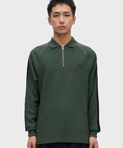 FRED PERRY（フレッドペリー） ポロシャツ Dash Taped Zip Neck Polo