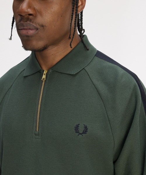 FRED PERRY（フレッドペリー） ポロシャツ Dash Taped Zip Neck Polo