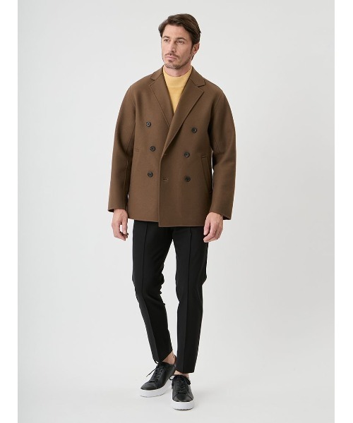 R74 S 44 バレンシアガ ブラウン ピーコート ウールコート メンズ R74 S 44 バレンシアガ ブラウン ピーコート ウールコート メンズ