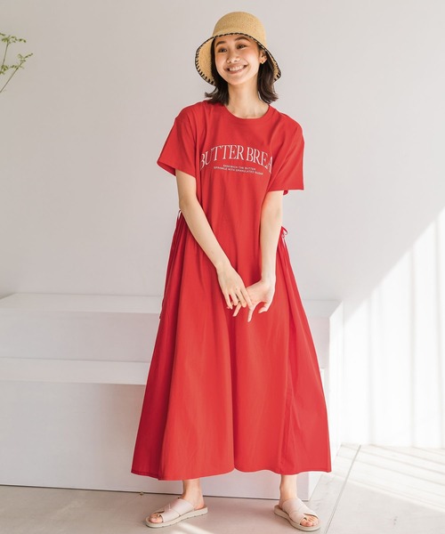 niko and…（ニコアンド） 半袖ワンピース MEDIUM レッド レディース