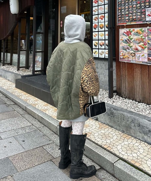 Alley Tokyo ブルゾン アウター 「MENDL'S」キルティング×ヒョウ柄BIG