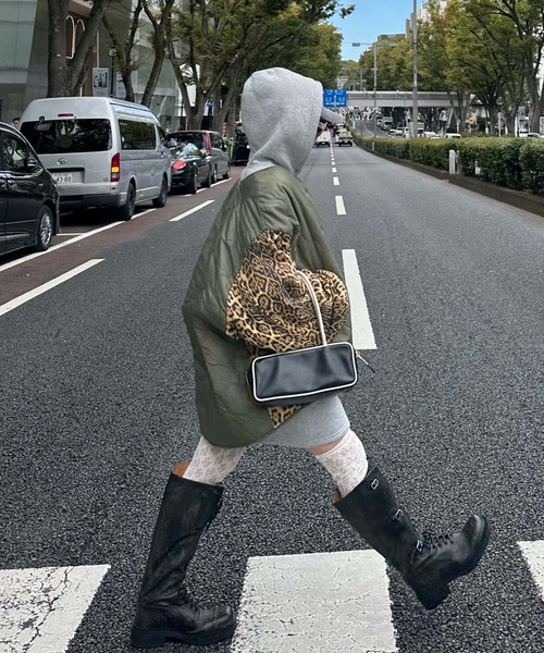 Alley Tokyo ブルゾン アウター 「MENDL'S」キルティング×ヒョウ柄BIG
