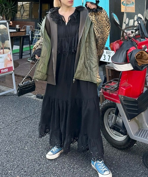 Alley Tokyo ブルゾン アウター 「MENDL'S」キルティング×ヒョウ柄BIG