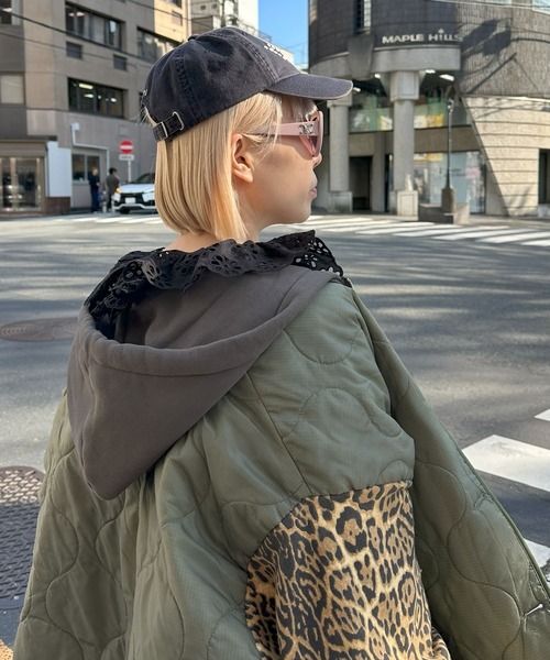 Alley Tokyo ブルゾン アウター 「MENDL'S」キルティング×ヒョウ柄BIG