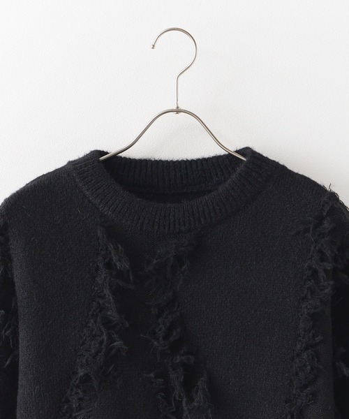 「Theater code」 長袖ニット M ホワイト メンズ_画像3