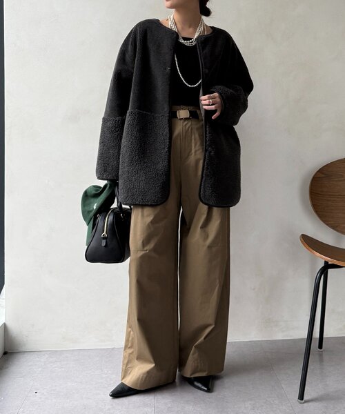 トゥモローランド別注☆unknown カーリームートンコート リバーシブル