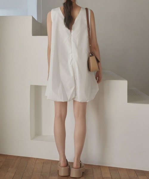 「ACYM」 ノースリーブワンピース FREE ホワイト レディース_画像5