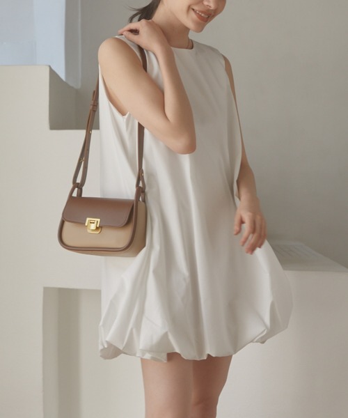 「ACYM」 ノースリーブワンピース FREE ホワイト レディース_画像6