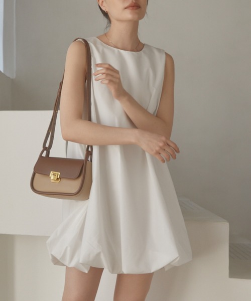 「ACYM」 ノースリーブワンピース FREE ホワイト レディース_画像8