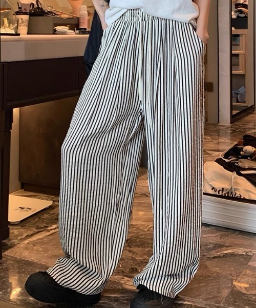 「CELENA BEATS」 イージーパンツ FREE ブラック レディース_画像3