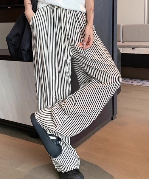 「CELENA BEATS」 イージーパンツ FREE ブラック レディース_画像9