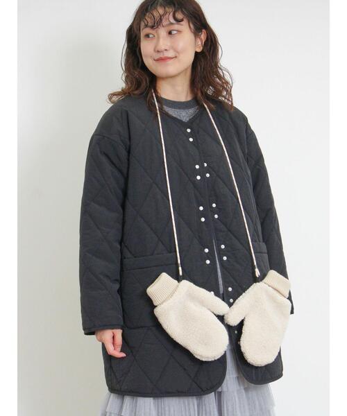 Samansa Mos2（サマンサモスモス） 中綿コート F ブラック レディース