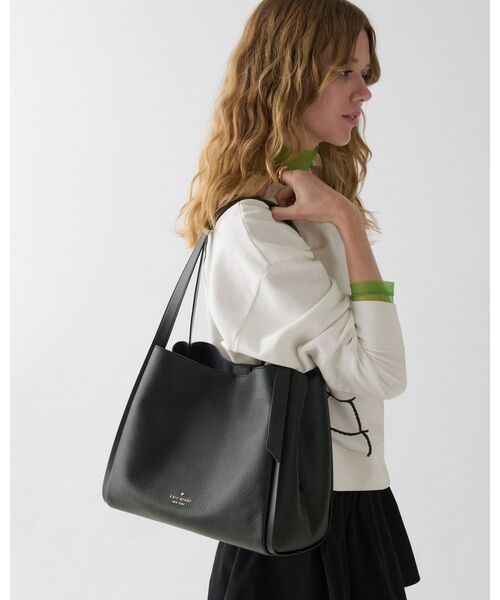 【新品】kate spade 黒 ノットラージトート バッグ セール】ノット ラージ ジップ トート（トートバッグ）｜kate spade