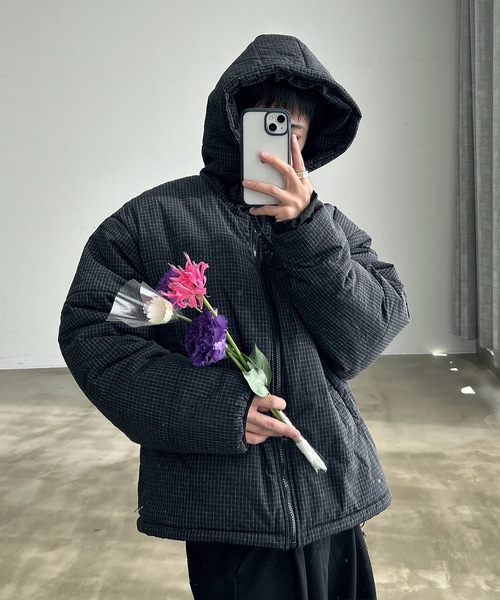 ジャケット・アウター UNUSED / Hood coat US1654 UNDERSTATEMENTs ブルゾン アウター 「ユニセックス」チェック柄フード