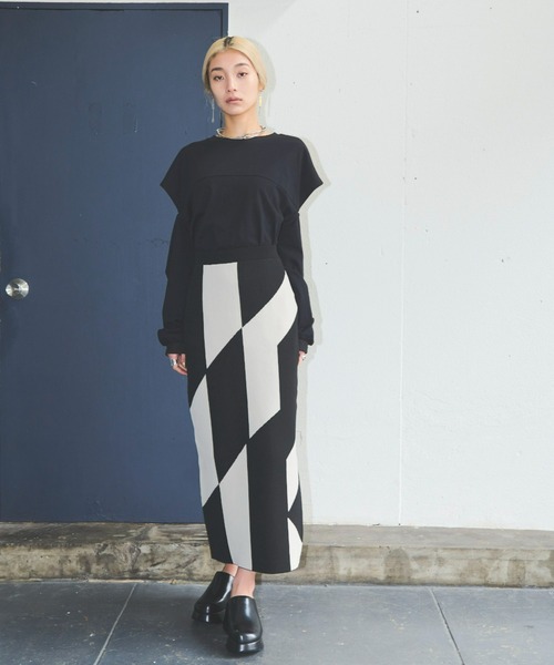 「AIC.」 ニットスカート FREE ベージュ レディース_画像3