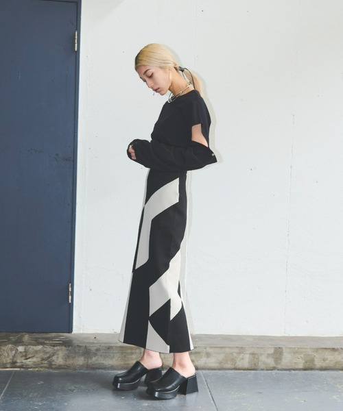 「AIC.」 ニットスカート FREE ベージュ レディース_画像4