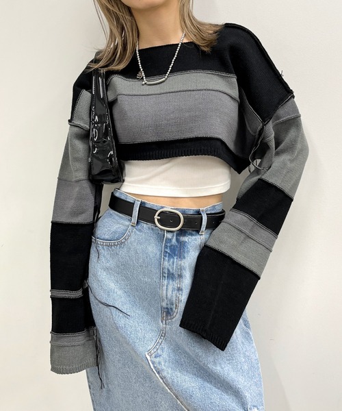 「WHO'S WHO gallery」 長袖ニット FREE グリーン レディース_画像2