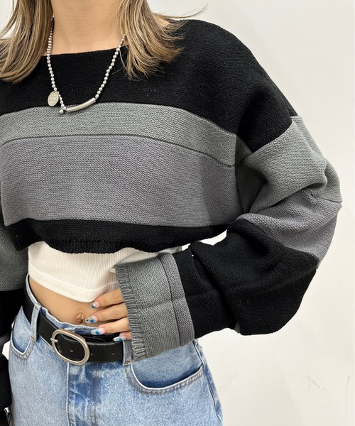 「WHO'S WHO gallery」 長袖ニット FREE グリーン レディース_画像4