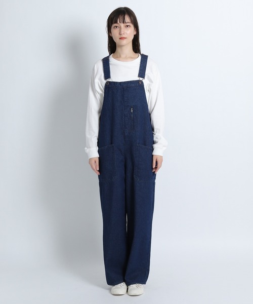 niko and…（ニコアンド） オーバーオール MEDIUM ネイビー レディース