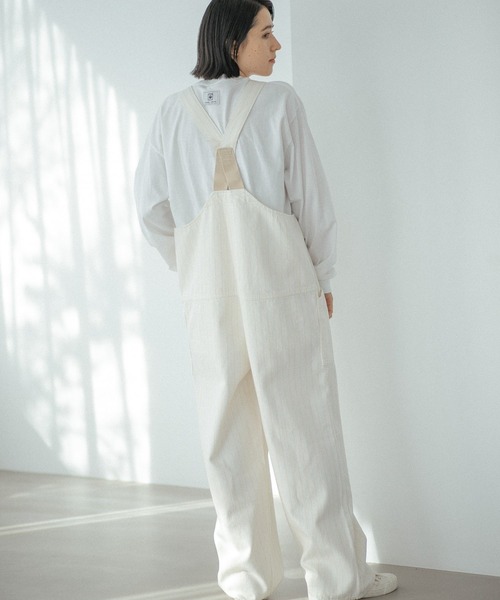 niko and…てぃらさん　ストライプ コットンオーバーオール niko and…（ニコアンド） オーバーオール 3 ネイビー レディース