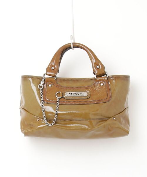 CELINE　セリーヌ　ブギーハンドバッグ CELINE（セリーヌ） パテントレザー ブギー ハンドバッグ - ブラウン