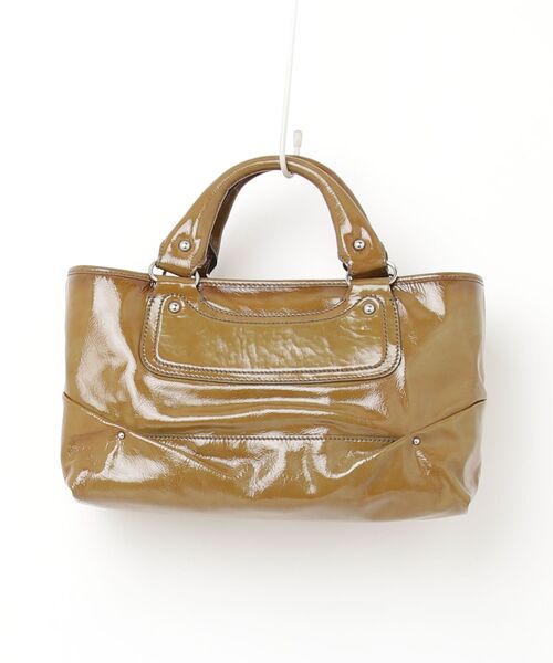 CELINE（セリーヌ） パテントレザー ブギー ハンドバッグ - ブラウン