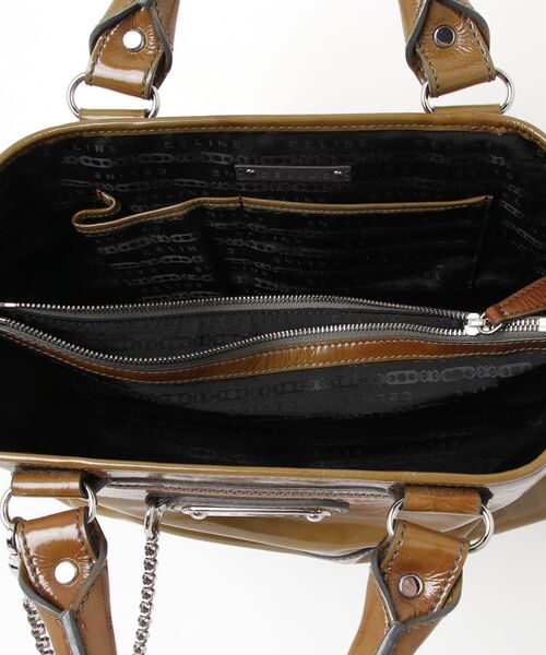 CELINE（セリーヌ） パテントレザー ブギー ハンドバッグ - ブラウン