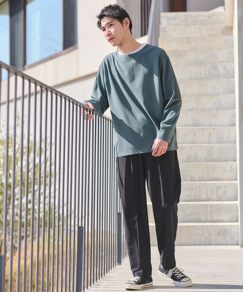 k*o様 green label relaxingノーカラー サイズ40 ネイビ green label relaxing（グリーンレーベルリラクシング） tシャツ