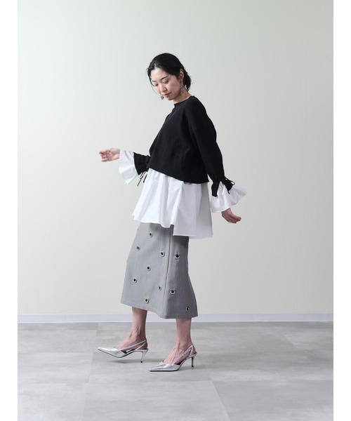 「DOLLUPOOPS」 長袖ニット 38 ブラック レディース_画像3