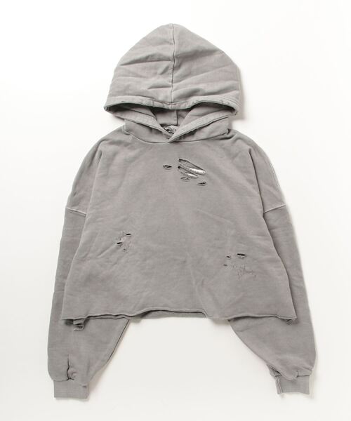 TREASUREフーディー パーカー PULSE ON グレー ジップアップフーディー