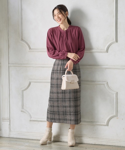 「Honeys」 「glacier」長袖ブラウス L ボルドー レディース_画像8