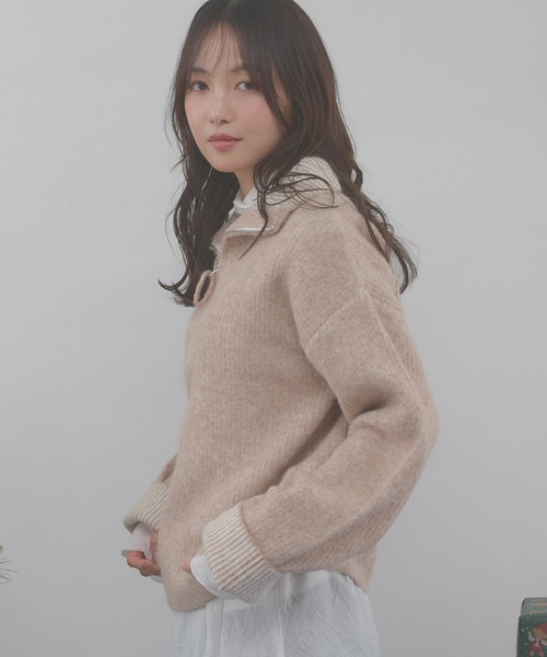ニット/セーター melt the lady two face knit MELT THE LADY メルトザレディ bicolor knit tops リブニットトップス