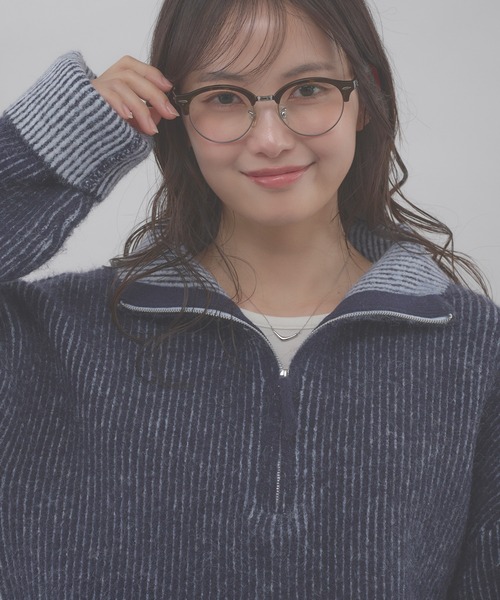 MUHET（ミュエータ） ニット セーター two-tone half-zip knit