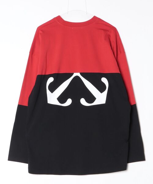 「off white」 長袖Tシャツ S レッド メンズ_画像2
