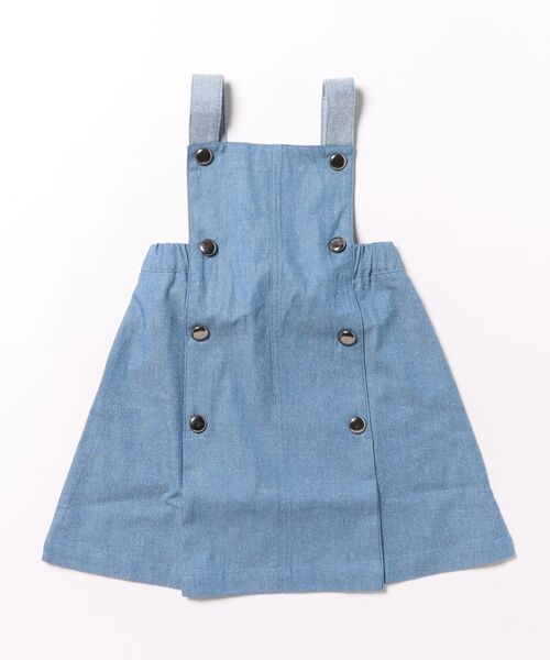 ジャンパースカート ネップデニムマリンジャンパースカート キッズ 子供服 女の子の画像