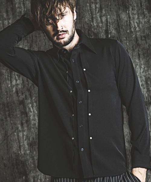 NO ID.（ノーアイディー） 長袖シャツ 2 ブラック メンズ : ZOZOTOWN