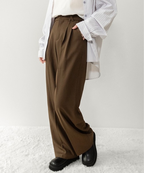 on：nue（オンニュ） ワイドパンツ スラックス パンツ 「on:nue