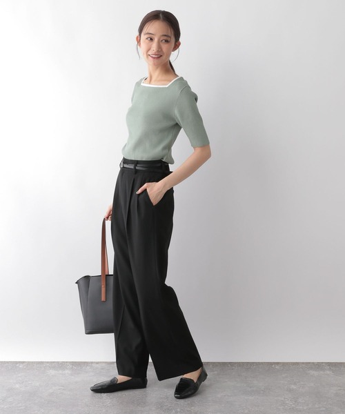 「GLOBAL WORK」 スラックス LARGE グレー レディース_画像2