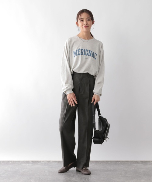 「GLOBAL WORK」 スラックス LARGE グレー レディース_画像6