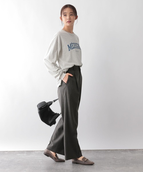 「GLOBAL WORK」 スラックス LARGE グレー レディース_画像7