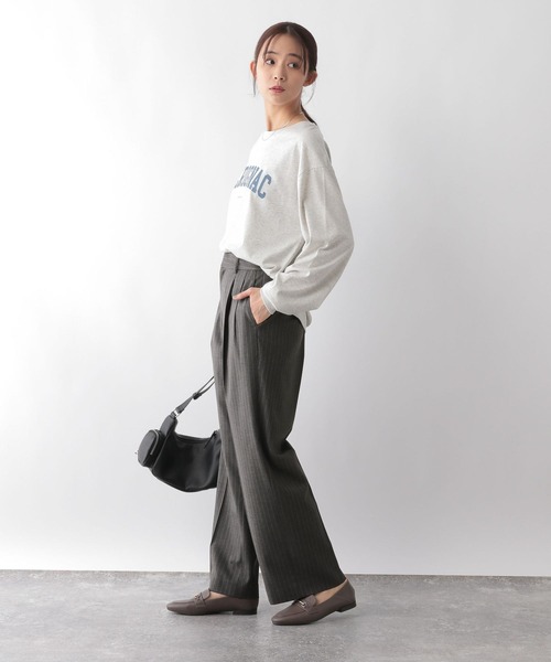 「GLOBAL WORK」 スラックス LARGE グレー レディース_画像8