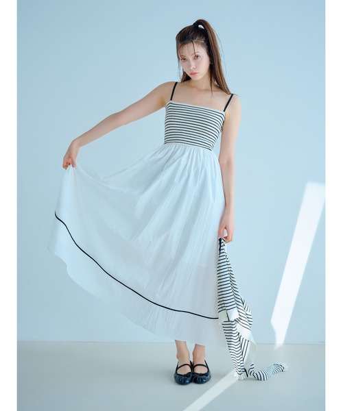 「LILY BROWN」 キャミソールワンピース ONE SIZE グレー レディースの画像