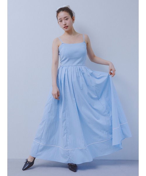 「LILY BROWN」 キャミソールワンピース ONE SIZE グレー レディースの画像