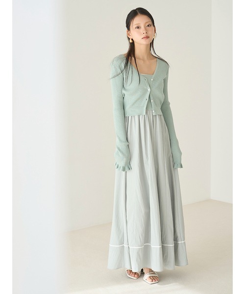 「LILY BROWN」 キャミソールワンピース ONE SIZE グレー レディースの画像