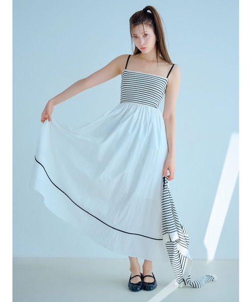 「LILY BROWN」 キャミソールワンピース ONE SIZE グレー レディースの画像