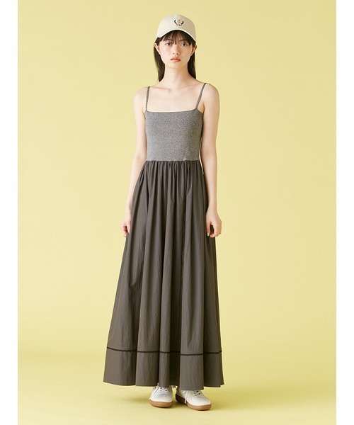 「LILY BROWN」 キャミソールワンピース ONE SIZE グレー レディースの画像